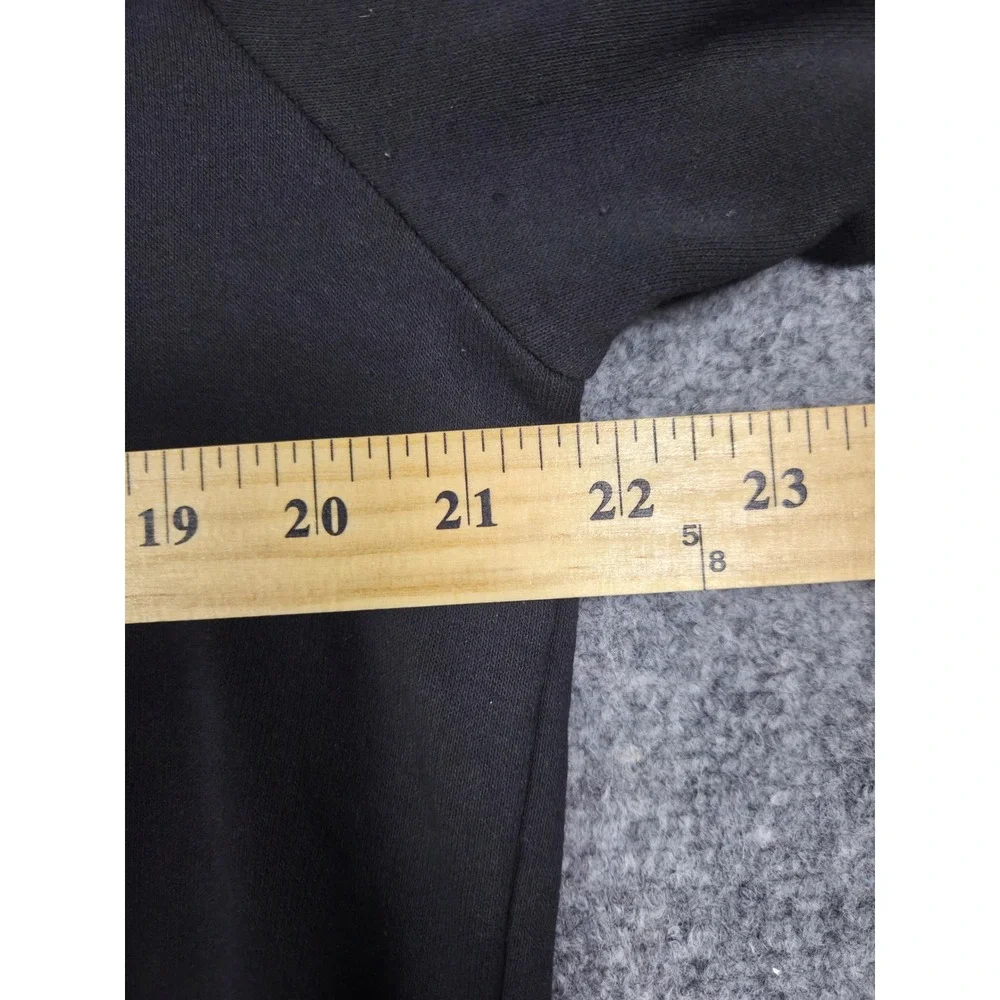 True Religion Hoodie Mens Medium Black Buddha Flocked Pullover Sweatshirt